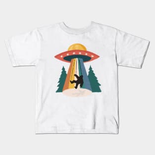 Bigfoot Abducted By Aliens Kids T-Shirt